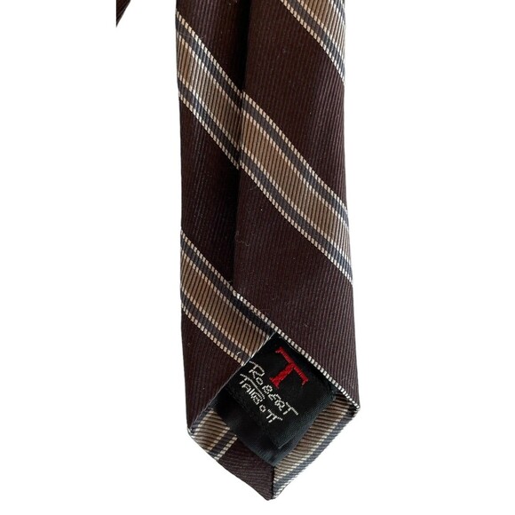 Robert Talbott for Nordstrom Brown Striped Tie hand sewn 56"x3" VTG - Picture 3 of 6